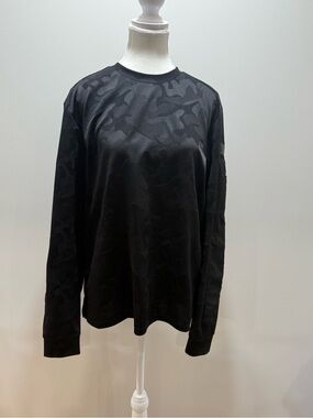 Men's Black Camouflage Long-Sleeve Shirt